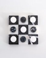 siyah beyaz çizgili mermer tic tac toe – 2
