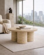 moro traverten orta sehpa alçak form