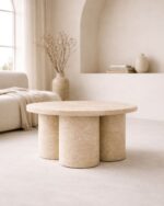 doğal taş traverten orta sehpa salon kullanımı